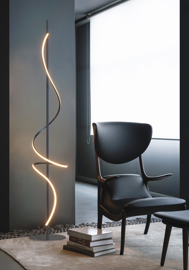 ONLI - Candeeiro de chão LED TWIST LED/24W/230V 4000K preto