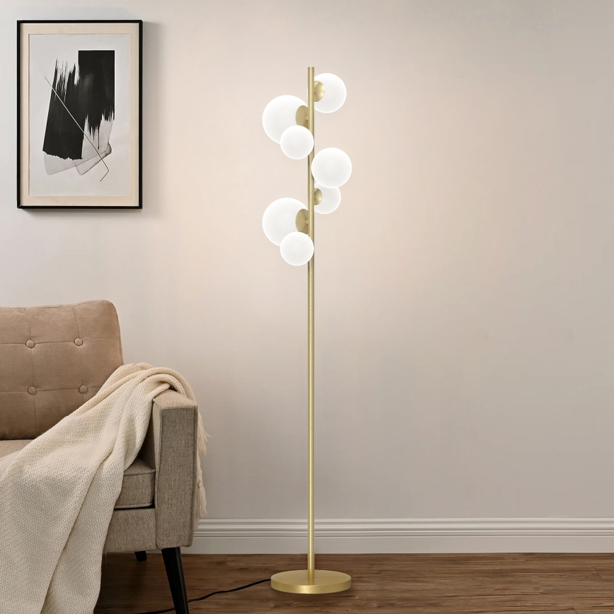 ONLI - Candeeiro de chão PALOMA 7xG9/10W/230V dourado