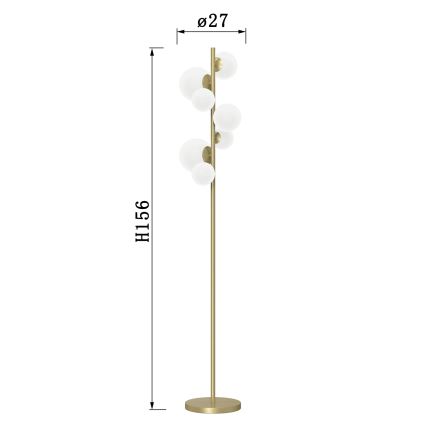 ONLI - Candeeiro de chão PALOMA 7xG9/10W/230V dourado