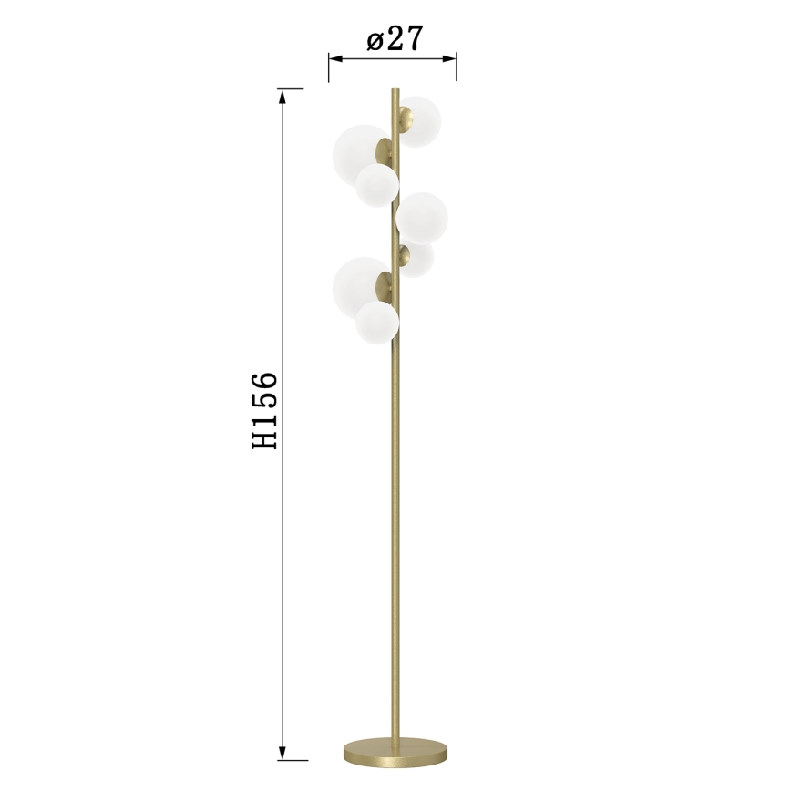 ONLI - Candeeiro de chão PALOMA 7xG9/10W/230V dourado