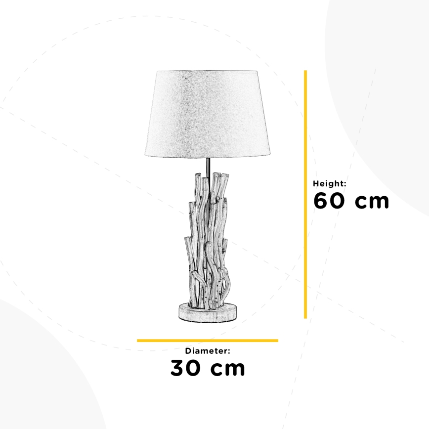 ONLI - Candeeiro de mesa AGAR 1xE27/22W/230V 60 cm