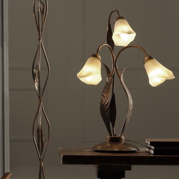ONLI - Candeeiro de mesa ALGA 3xE14/6W/230V 61 cm bronze