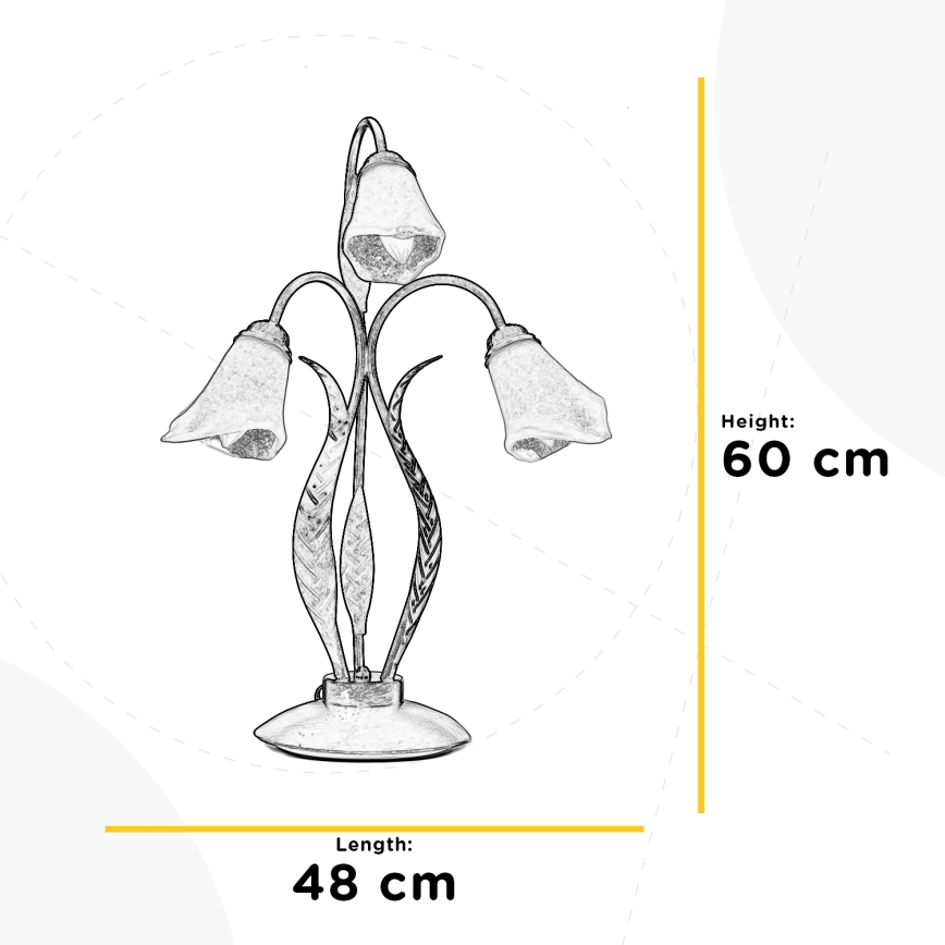 ONLI - Candeeiro de mesa ALGA 3xE14/6W/230V 61 cm bronze