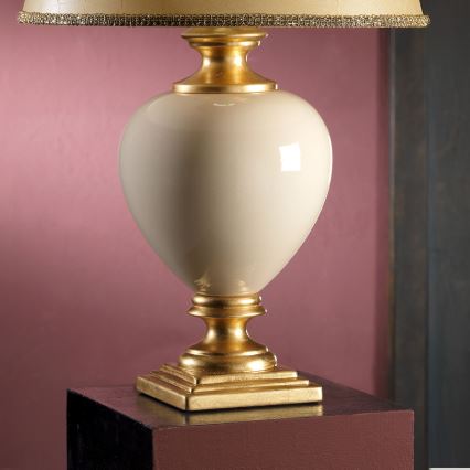 ONLI - Candeeiro de mesa AMADEUS 1xE27/15W/230V 72 cm bege/dourado