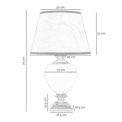 ONLI - Candeeiro de mesa AMADEUS 1xE27/15W/230V 72 cm bege/dourado