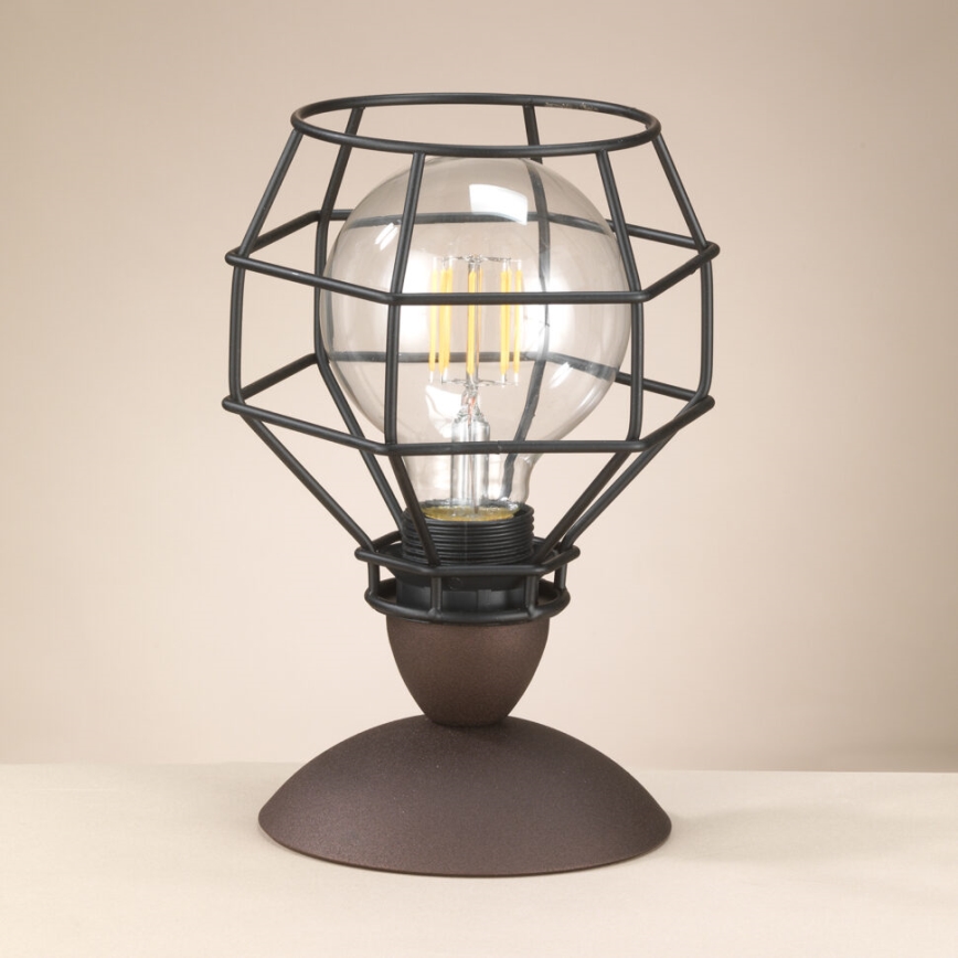 ONLI - Candeeiro de mesa ARANHA 1xE27/15W/230V 23 cm preto/castanho