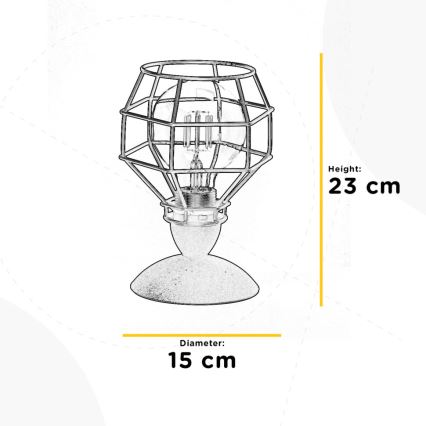 ONLI - Candeeiro de mesa ARANHA 1xE27/15W/230V 23 cm preto/castanho