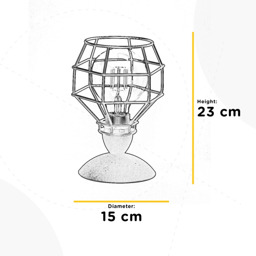 ONLI - Candeeiro de mesa ARANHA 1xE27/15W/230V 23 cm preto/castanho
