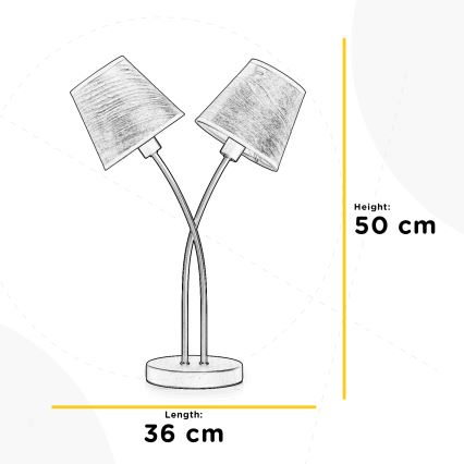 ONLI - Candeeiro de mesa ASIA 2xE14/6W/230V 50 cm