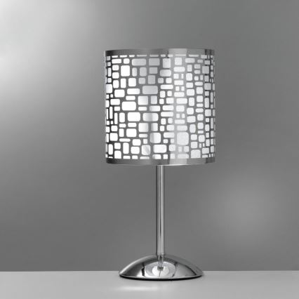 ONLI - Candeeiro de mesa BRUCE 1xE27/15W/230V 40 cm cromado mate