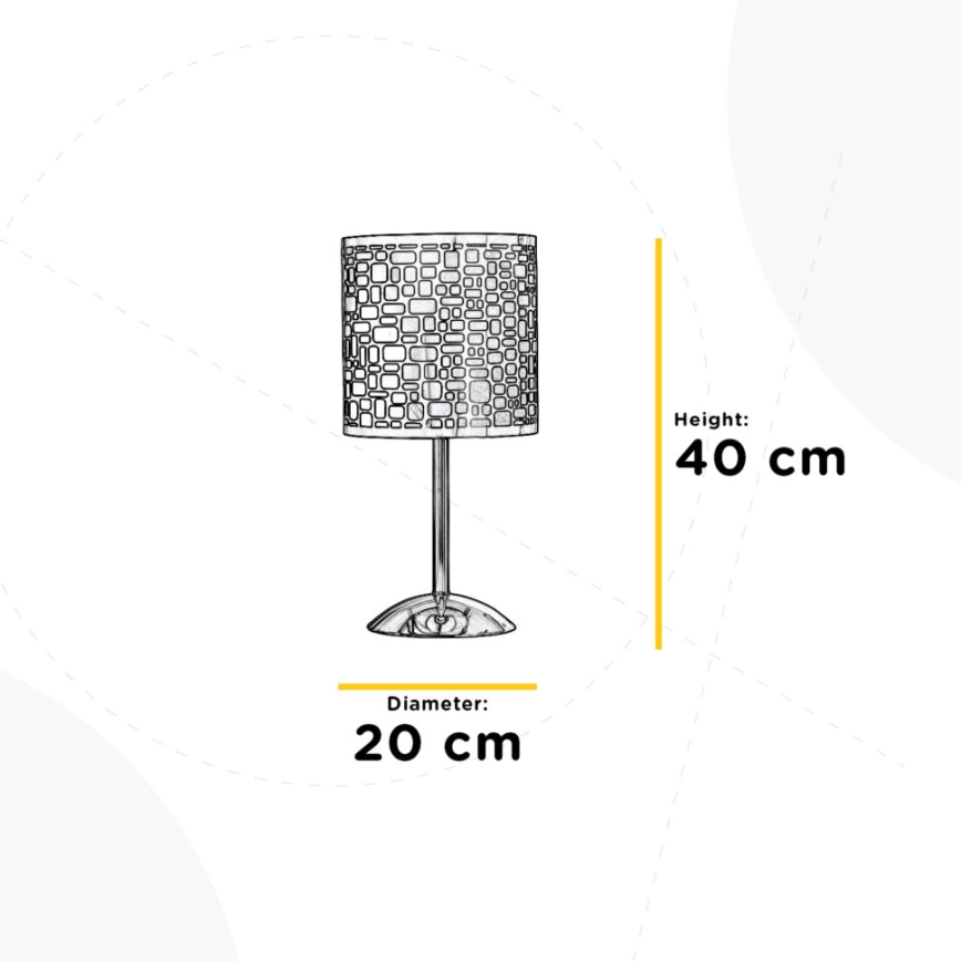 ONLI - Candeeiro de mesa BRUCE 1xE27/15W/230V 40 cm cromado mate