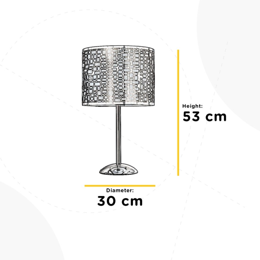 ONLI - Candeeiro de mesa BRUCE 1xE27/15W/230V 53 cm cromado mate
