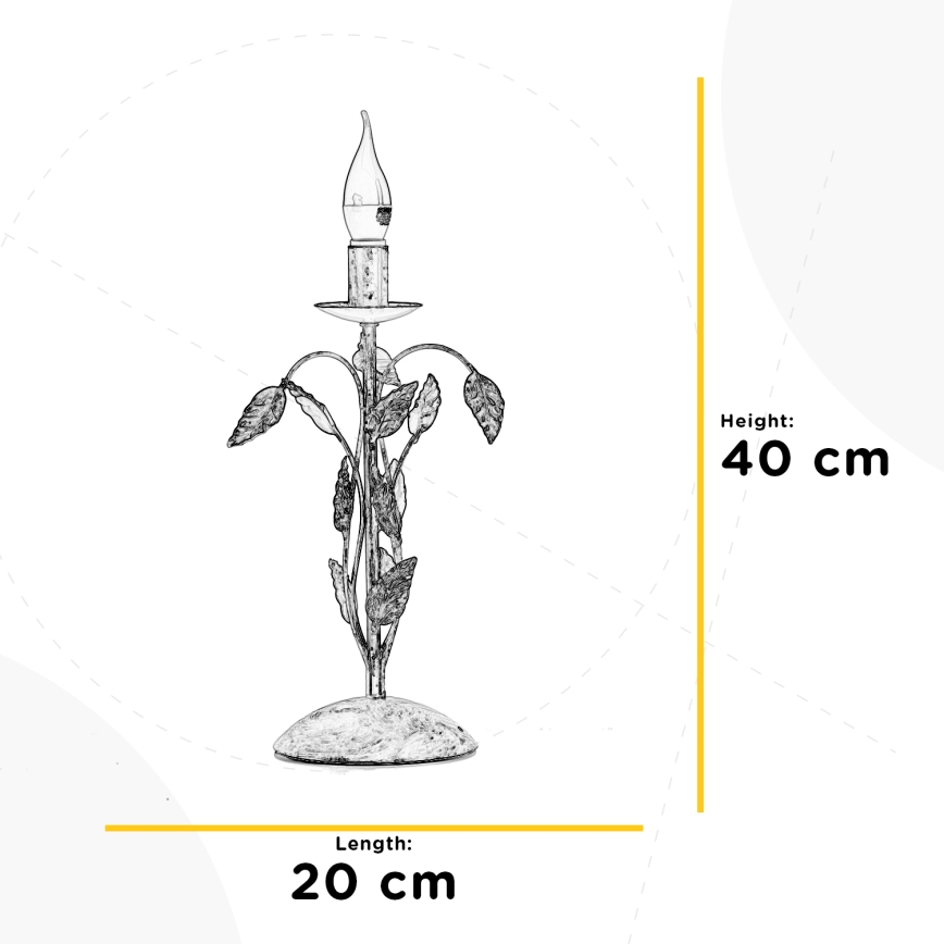 ONLI - Candeeiro de mesa COLLANA 1xE14/6W/230V 40 cm bronze