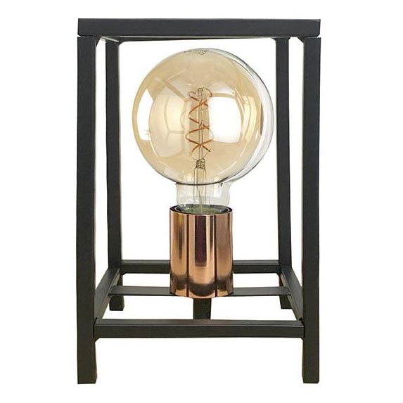 ONLI - Candeeiro de mesa FLOKI 1xE27/15W/230V 20 cm preto/cobre