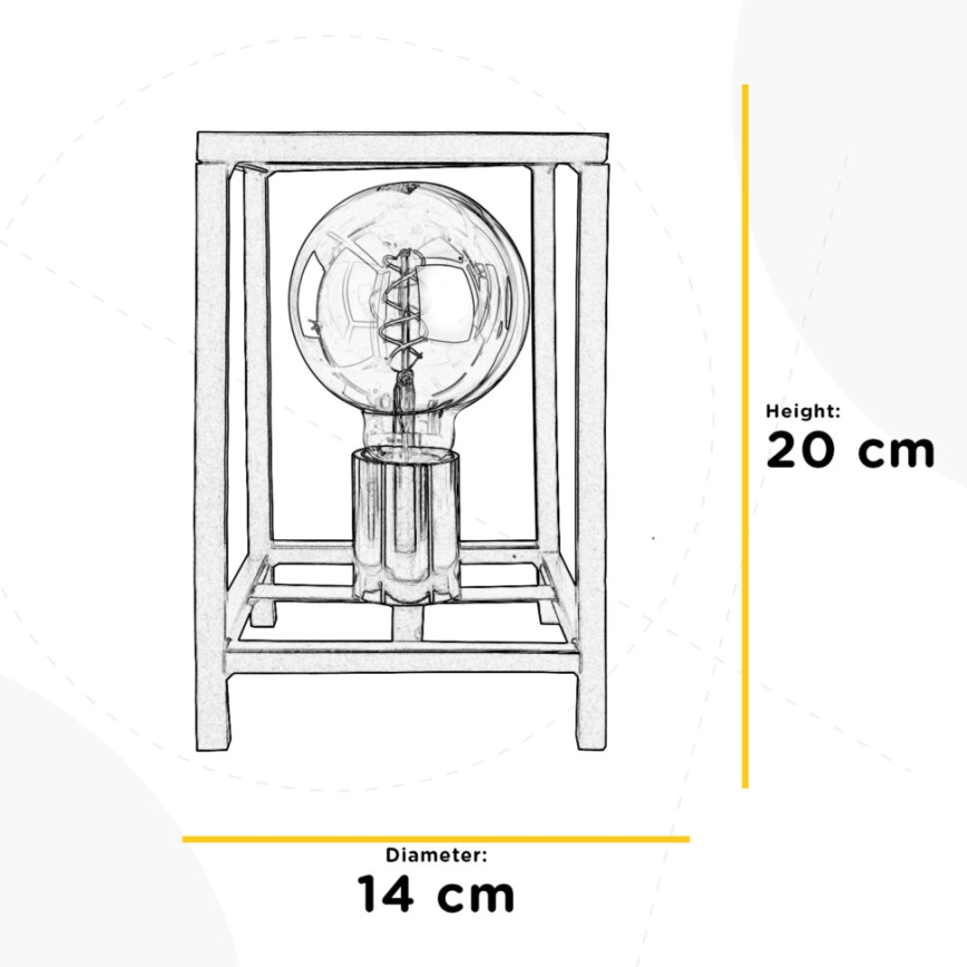 ONLI - Candeeiro de mesa FLOKI 1xE27/15W/230V 20 cm preto/cobre