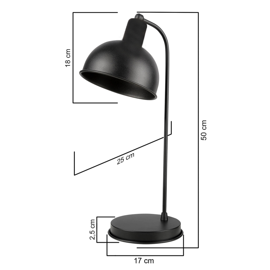 ONLI - Candeeiro de mesa ISTANBUL 1xE27/22W/230V 50 cm preto
