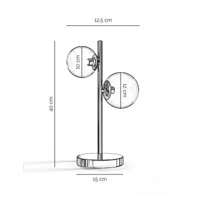 ONLI - Candeeiro de mesa KIMBERLY 2xG9/6W/230V cromado brilhante