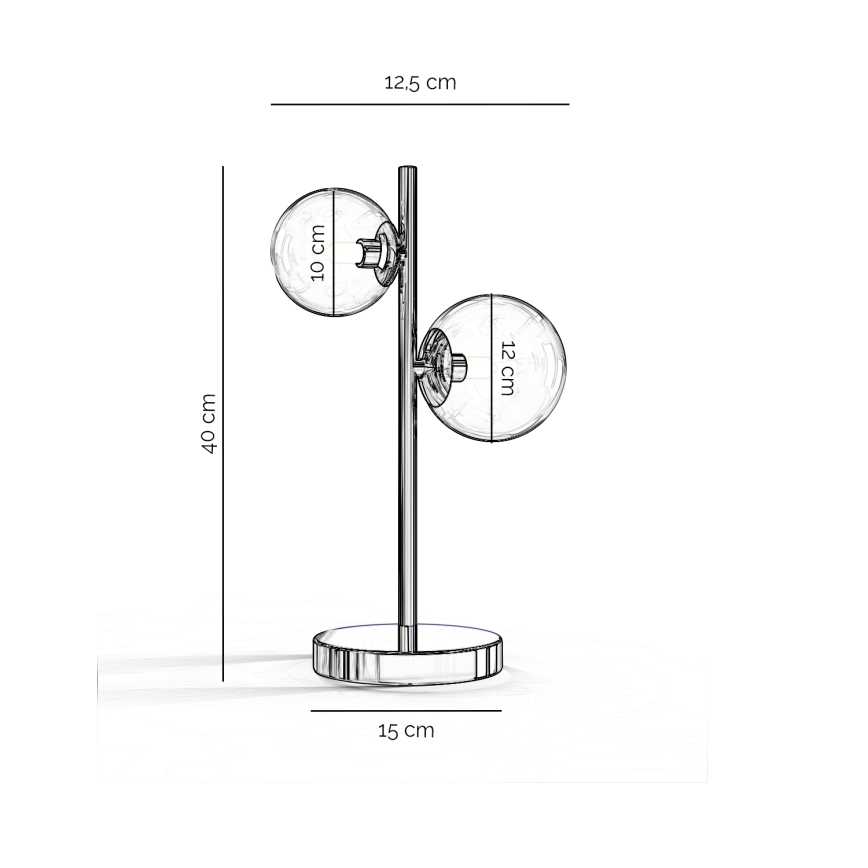 ONLI - Candeeiro de mesa KIMBERLY 2xG9/6W/230V cromado brilhante