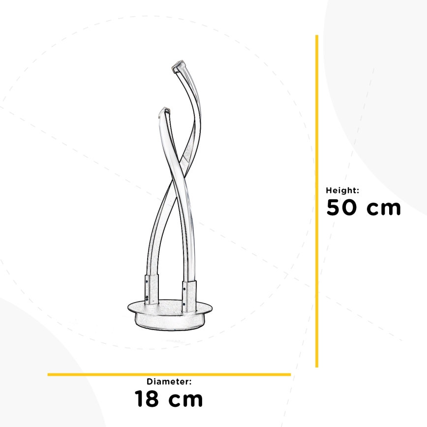 ONLI - Candeeiro de mesa LED DAFNE LED/12W/230V 4000K 50 cm preto
