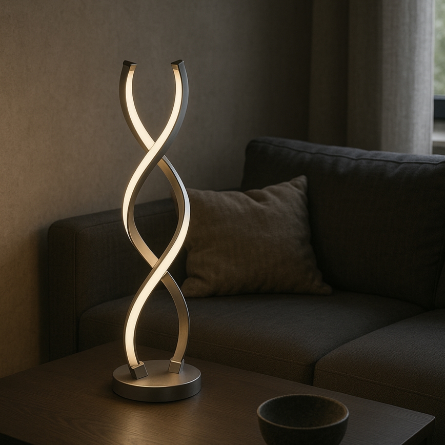 ONLI - Candeeiro de mesa LED DNA LED/12W/230V 4000K 48,5 cm prateado