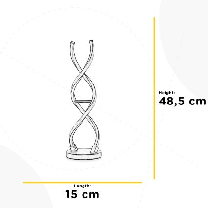 ONLI - Candeeiro de mesa LED DNA LED/12W/230V 4000K 48,5 cm prateado