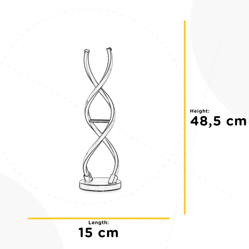 ONLI - Candeeiro de mesa LED DNA LED/12W/230V 4000K 48,5 cm prateado
