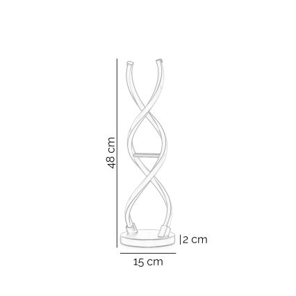 ONLI - Candeeiro de mesa LED DNA LED/12W/230V 4000K 48,5 cm prateado