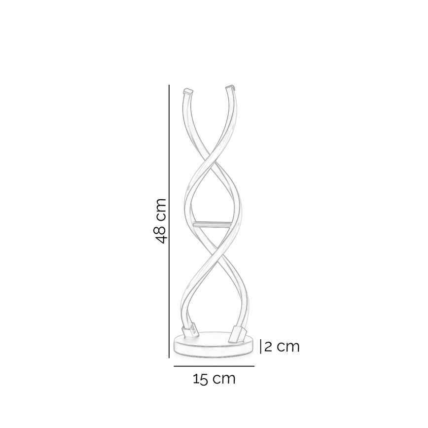ONLI - Candeeiro de mesa LED DNA LED/12W/230V 4000K 48,5 cm prateado
