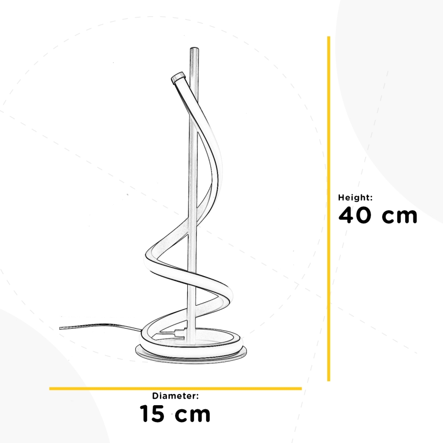 ONLI - Candeeiro de mesa LED TWIST LED/12W/230V 4000K 40 cm preto