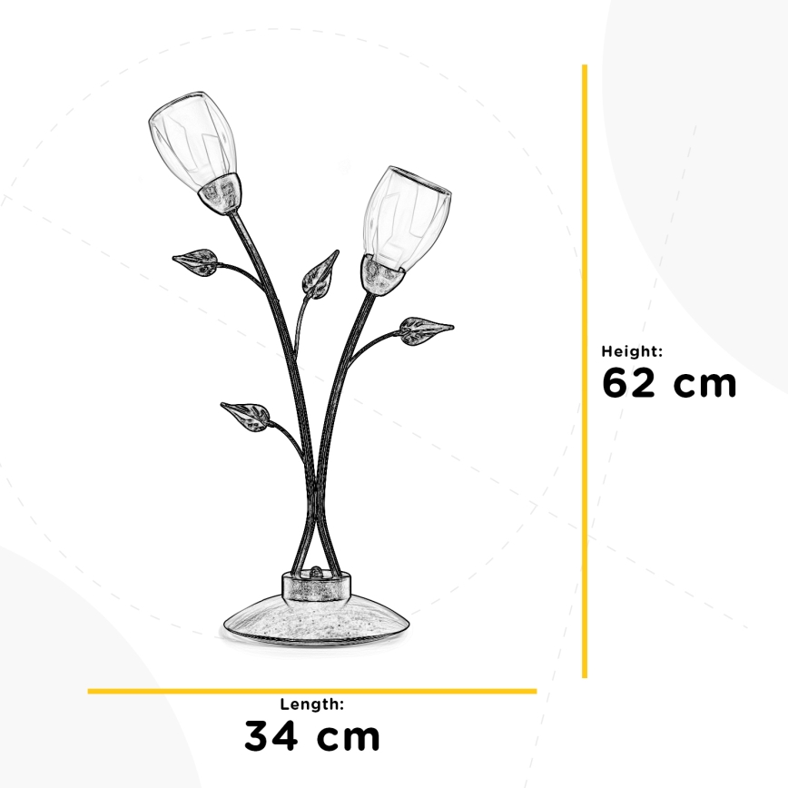 ONLI - Candeeiro de mesa LILIANA 2xE14/6W/230V 60 cm