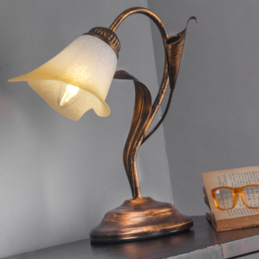 ONLI - Candeeiro de mesa LUCREZIA 1xE14/6W/230V bronze