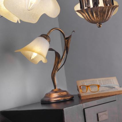 ONLI - Candeeiro de mesa LUCREZIA 1xE14/6W/230V bronze