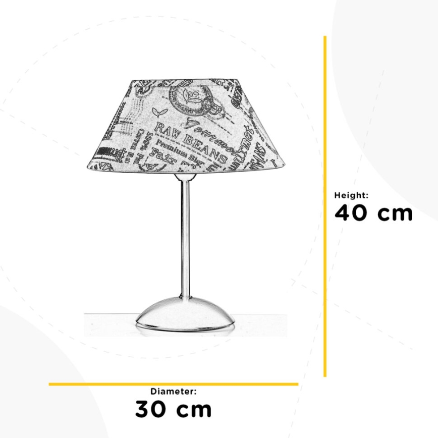 ONLI - Candeeiro de mesa MAIDA 1xE27/15W/230V 40 cm castanho