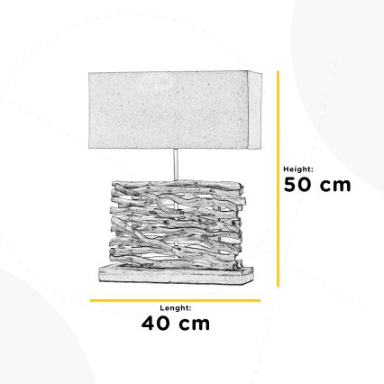 ONLI - Candeeiro de mesa MARICA 1xE27/22W/230V 50 cm