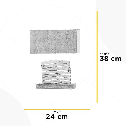 ONLI - Candeeiro de mesa MARICA 1xE27/22W/230V bege 38 cm