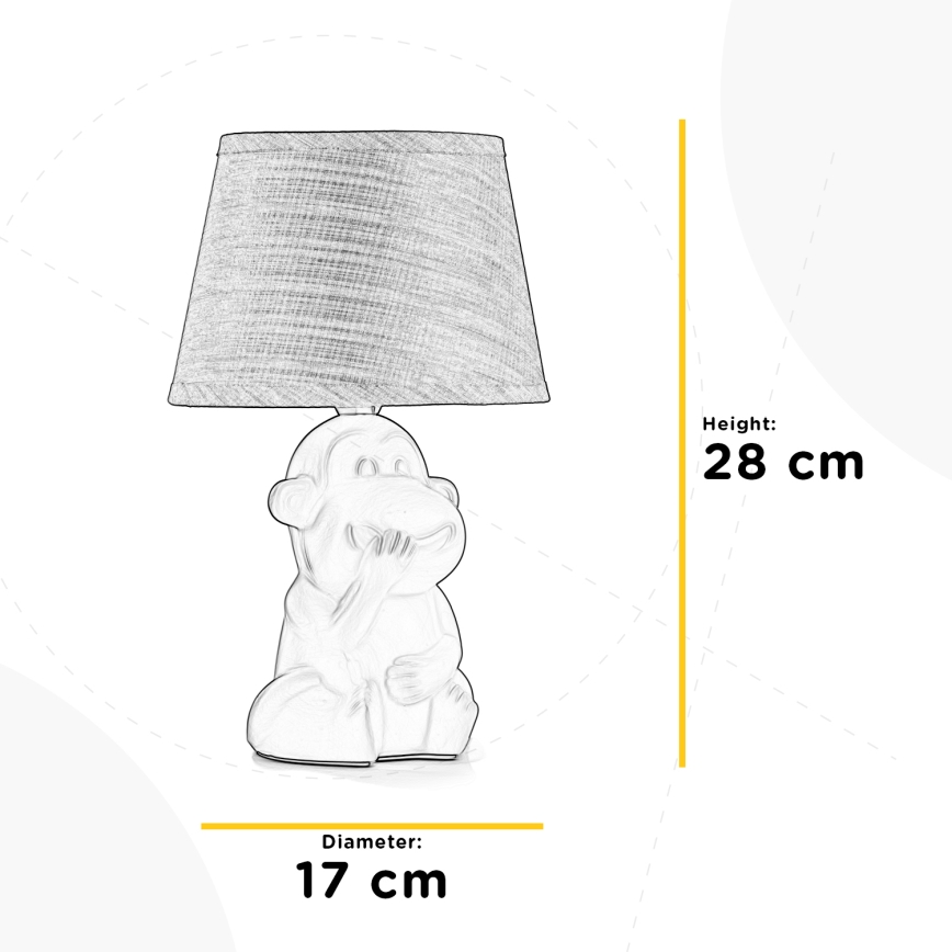 ONLI - Candeeiro de mesa MONKEY 1xE14/6W/230V castanho