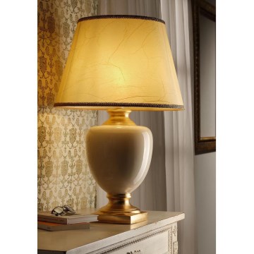 ONLI - Candeeiro de mesa MOZART 1xE27/22W/230V bege/dourada 75 cm