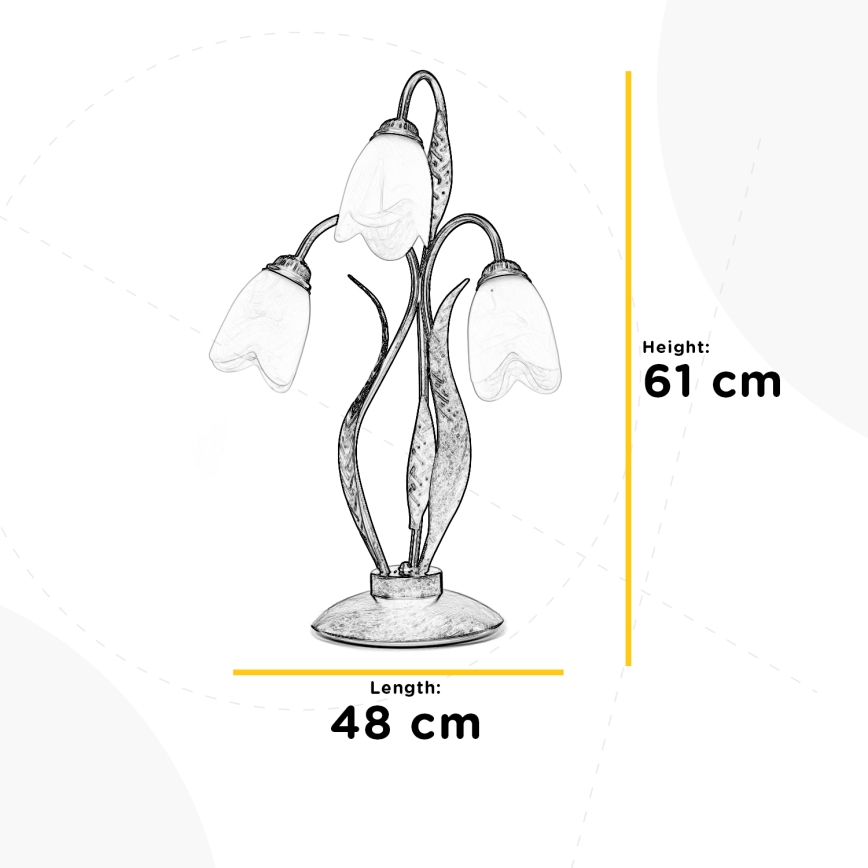 ONLI - Candeeiro de mesa SONIA 3xE14/6W/230V