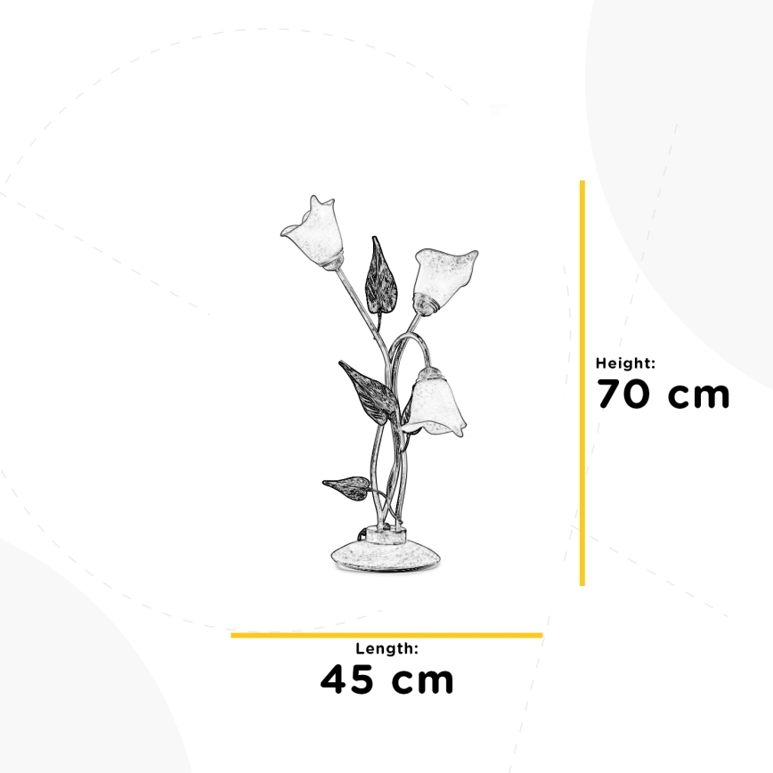 ONLI - Candeeiro de mesa VANDA 3xE14/6W/230V 70 cm