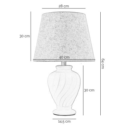 ONLI - Candeeiro de mesa VORTICE 1xE27/22W/230V 64 cm creme