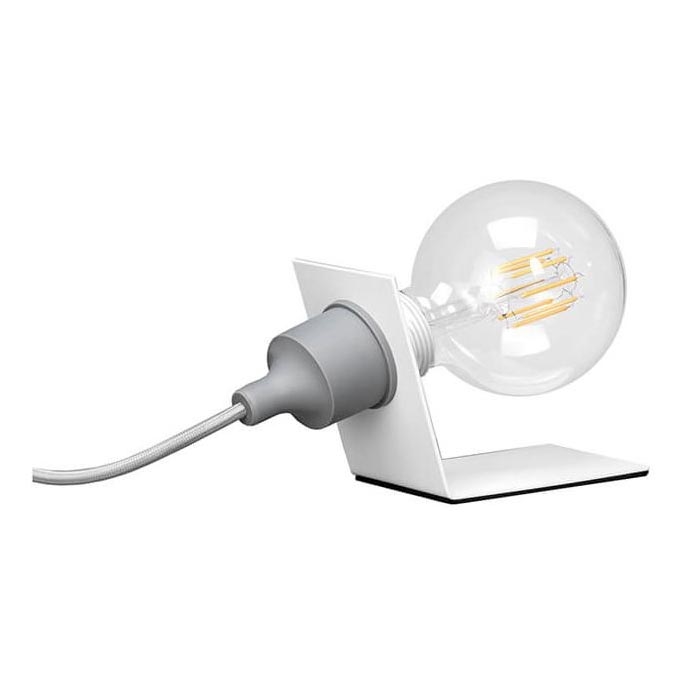 ONLI - Candeeiro de mesa WIRE 1xE27/15W/230V 10 cm cinzento/branco