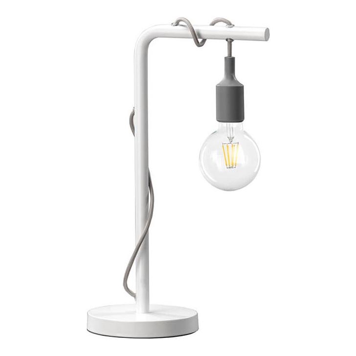 ONLI - Candeeiro de mesa WIRE 1xE27/15W/230V 48 cm cinzento/branco