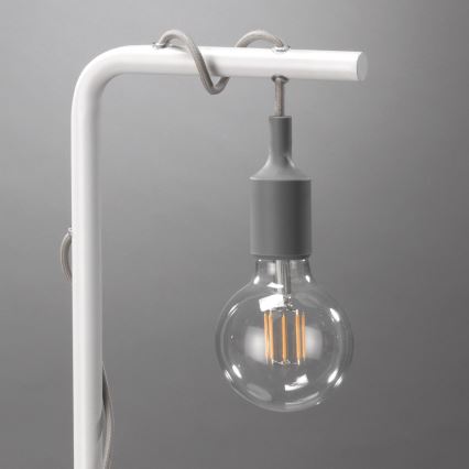 ONLI - Candeeiro de mesa WIRE 1xE27/15W/230V 50 cm cinzento/branco
