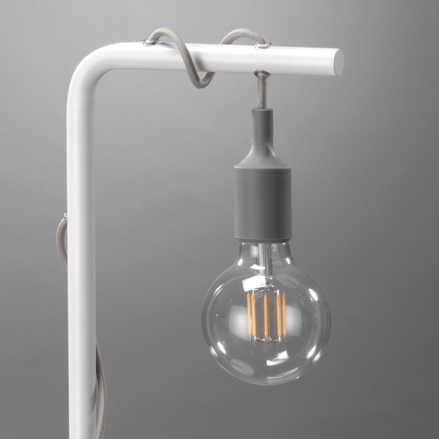 ONLI - Candeeiro de mesa WIRE 1xE27/15W/230V 50 cm cinzento/branco