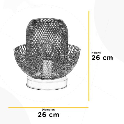 ONLI - Candeeiro de mesa ZAIR 1xE27/22W/230V preto/prateado