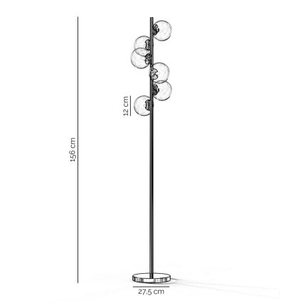 ONLI - Candeeiro de pé KIMBERLY 6xG9/6W/230V cromado brilhante