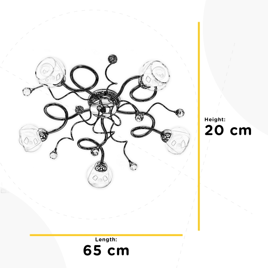 ONLI - Candeeiro integrado WENDY 5xE14/6W/230V cromado brilhante