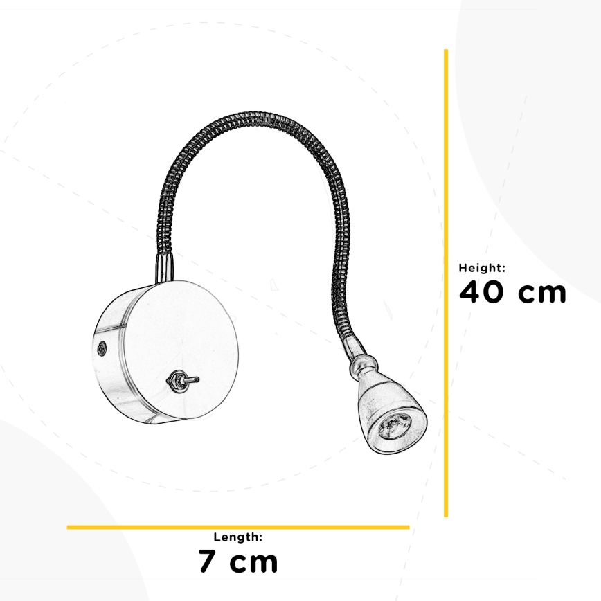 ONLI - Candeeiro pequeno LED flexível LEXI LED/1W/230V 4000K cinzento
