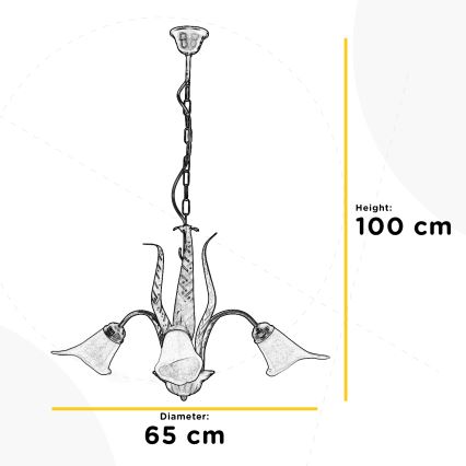 ONLI - Candeeiro suspenso ALGA 3xE14/6W/230V bronze