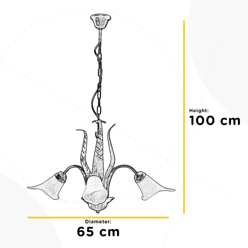ONLI - Candeeiro suspenso ALGA 3xE14/6W/230V bronze